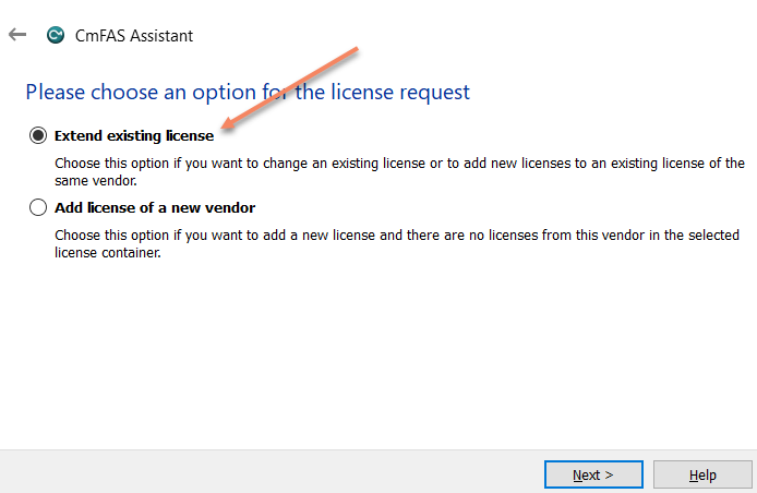 Extend existing license